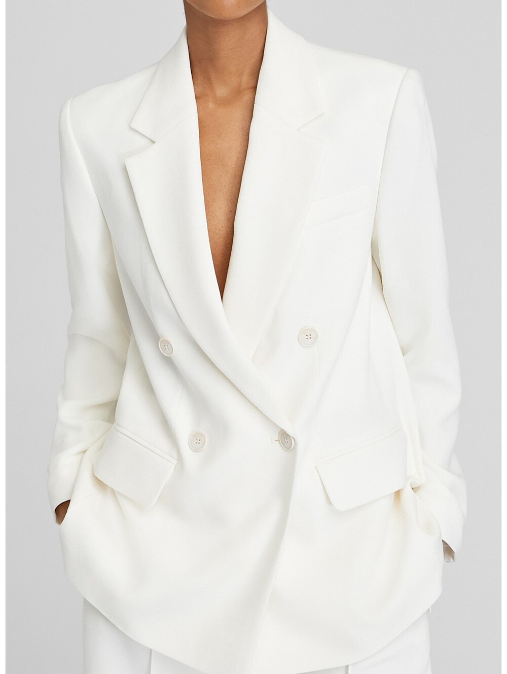 Club Monaco Relaxed Crepe Double Breasted Blazer